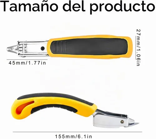 Vista 3 de Extractor de grapas resistente (paquete de 2, amarillo)