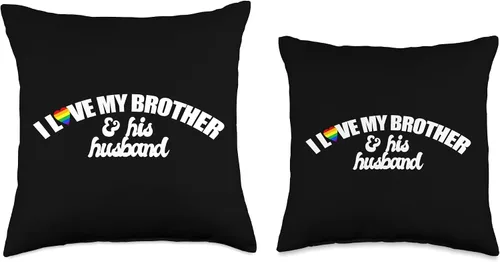 Vista 3 de I Love My Brother & His Husband GAY RIGHTS LGBTQ+ sis bro Throw Pillow