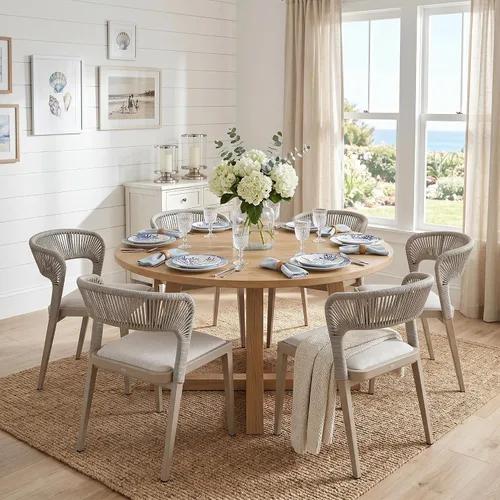 Vista 2 de PURPLE LEAF Silla de comedor al aire libre, 2 piezas, para todo tipo de clima, mimbre de mimbre, marco de aluminio, silla de comedor para patio