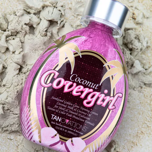 Vista 4 de Tanovations Coconut Covergirl Sunkissed Golden Glow Loción bronceadora (13.5 fl oz)