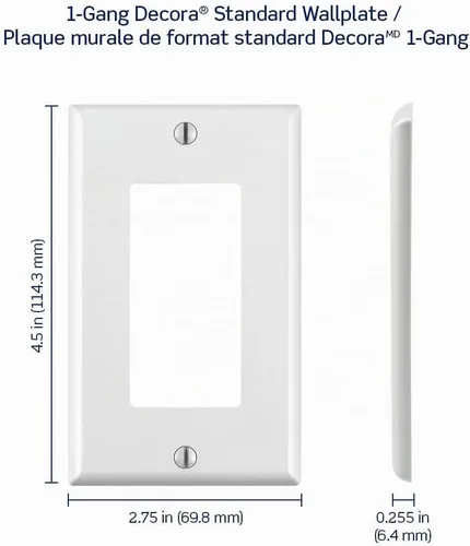 Vista 6 de Placa soporte para tomacorriente Leviton, tamaño estándar, termoestable, M02-80401-WMP, 120 volts Blanco