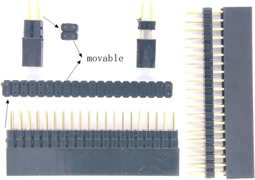 Vista 2 de Kit de hardware HAT con cabezales de pines GPIO y PoE 2x20 y 2x2 Cabezales apilables y separadores extra altos, compatibles con Raspberry Pi 5