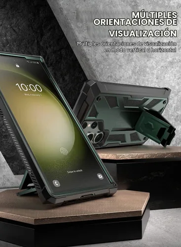 Vista 3 de Poetic Spartan - Funda para Samsung Galaxy S23 Ultra 5G de 6.8 pulgadas, protector de pantalla integrado funciona con identificación de huellas