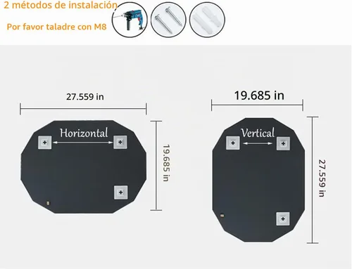 Vista 7 de SNUGACE Espejo de tocador de baño de montaje en pared sin marco con borde biselado, 20 x 28 pulgadas