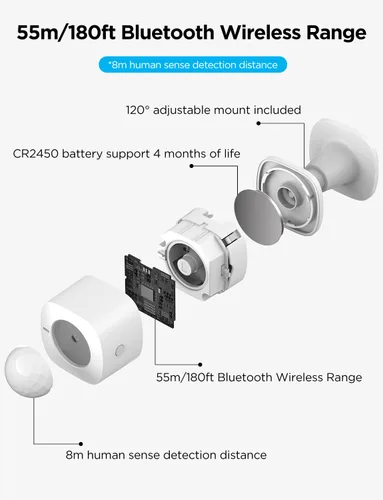 Vista 2 de GoveeLife Sensor de Movimiento, Control de Grupo para Dispositivos Ilimitados, Sensor de Contacto Mini Inalámbrico para Automatización de Hogar