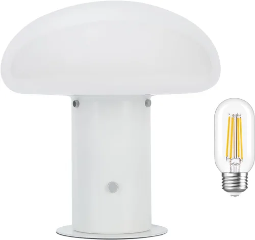 Vista 3 de Lámpara de hongo con interruptor de control táctil, lámpara de mesita de noche regulable de 3 vías para dormitorio y sala de estar, bombilla LED