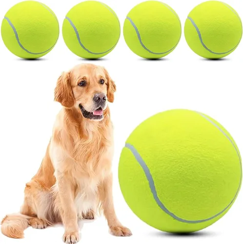 Vista 3 de Magicorange Paquete de 4 pelotas de tenis gigantes de 6 pulgadas, pelotas de tenis grandes para perros, pelotas de tenis para perros para deportes