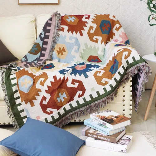 Vista 16 de Luxlovery Manta Aztec Boho Sherpa estilo navajo del suroeste, ligera y cálida, 35 x 59 pulgadas, color óxido de calabaza Aima