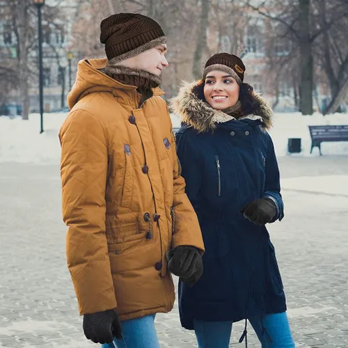 Vista 6 de Winter Hat Scarf Glove Set - Fleece Warm Knit Neck Warmer Beanie Cap Mittens