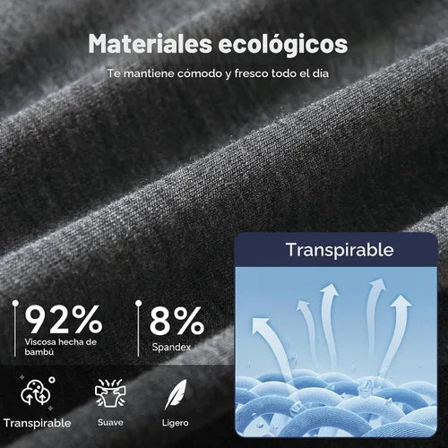 Vista 5 de BAMBOO COOL Men's Cooling Underwear Ultra Soft Breathable Boxer Briefs Pack