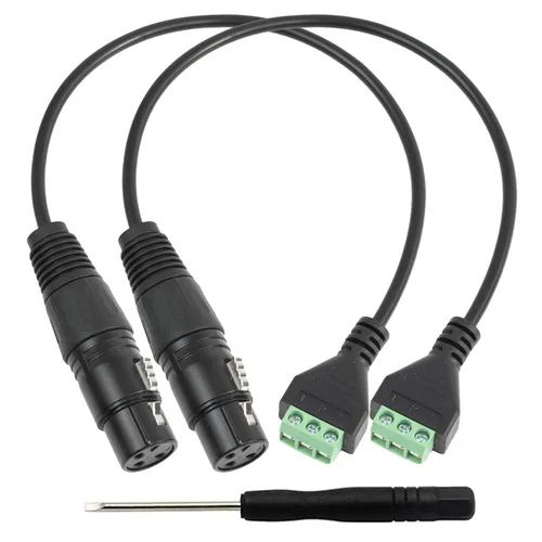 Vista 9 de Cable de extensión XLR de tres pines macho/hembra a terminal de 3 pines para altavoces, micrófono, sonido, equipo de iluminación de escenario