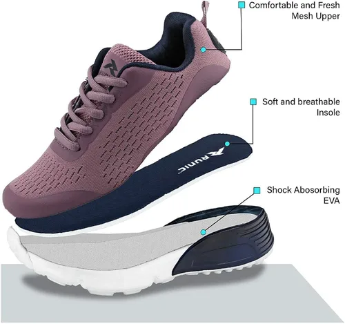 Vista 6 de RUNIC Tenis deportivos de malla transpirable para niños y niñas