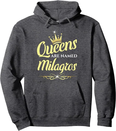 Vista 4 de Sudadera con capucha Queens Are Named Milagros, Negro