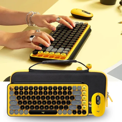 Vista 4 de Aproca Funda compatible con teclado inalámbrico mecánico Logitech POP Keys y teclado inalámbrico POP, teclado inalámbrico K2, bolsa de Negro