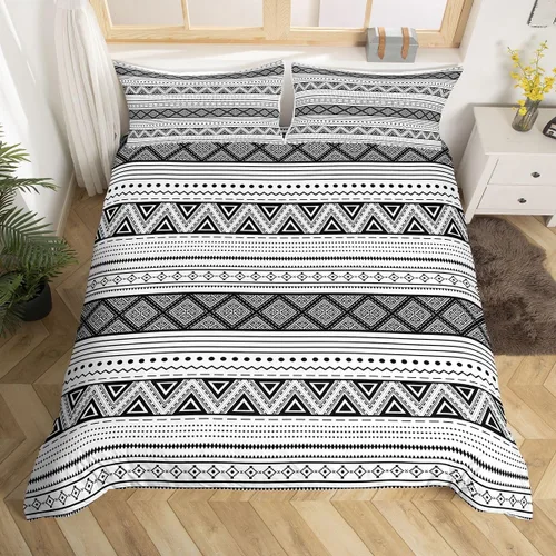 Vista 15 de Juego de ropa de cama de dibujos animados para niños, funda de edredón con estampado de vaca, funda de edredón negra y blanca, funda de edredón