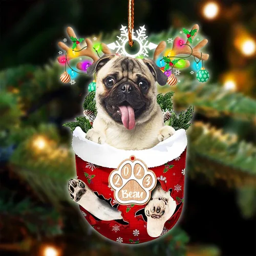 Vista 24 de NAZENTI Adorno Navideño de Bolsillo Personalizado de Affenpinscher en la Nieve, Adorno de Forma Acrílica de Perro, Adorno de Navidad 2023, Adorno