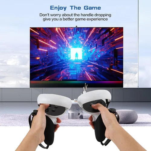 Vista 6 de VR Game Grips Protection Cover for Oculus Quest 2 Controller,Include Controller Grip Cover,Handle Controller Rocker Cap,VR Silicone Face Pad(3pcs