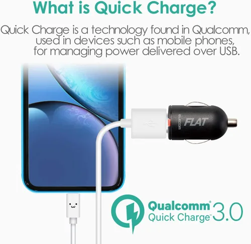 Vista 4 de ELECOM-Japan MPA-CCUQ03BK - Cargador de coche USB 3.0 para iPhone X Xs Max XR 8 7 6, Galaxy, Samsung, LG, Android, color negro