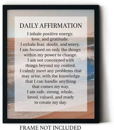 Vista 7 de Daily Affirmation Inspirational Print 8x10 UNFRAMED Motivational Wall Art Ideal for Home or Office Décor Great Modern Typographic Gift for