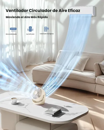 Vista 2 de Gaiatop Ventilador de escritorio, ventilador eléctrico portátil de escritorio de 5 pulgadas, pequeño pero potente con 3 velocidades de inclinación