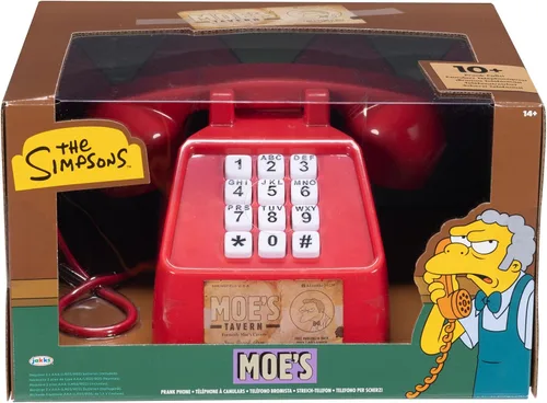 Vista 6 de Disney El teléfono de broma de los Simpsons Moe, cuenta con el icónico teléfono de la taberna de Moe, más de 10 llamadas de broma y frases
