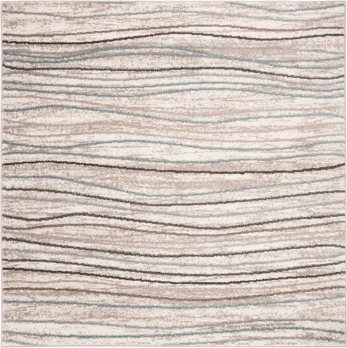 Vista 12 de SAFAVIEH Amsterdam Collection AMS111A - Alfombra para pasillo, 2 pies 3 pulgadas x 8 pies, color crema y beige, diseño moderno de ondas a rayas,