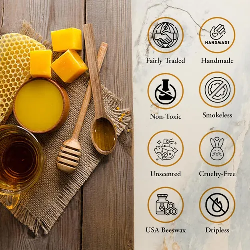 Vista 7 de Bee The Light Velas cónicas de cera de abeja 100% pura, Hanukkah, cumpleaños u ortodoxas, totalmente naturales, hechas a mano, sin humo, sin