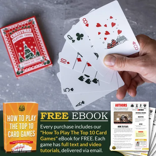 Vista 6 de Naipes de Navidad, bonitos diseños para diversión familiar con libro electrónico de juegos de cartas gratis. Gran regalo de relleno de calcetines