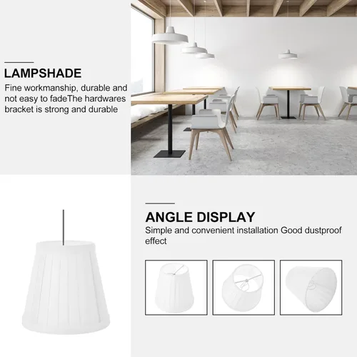 Vista 7 de OSALADI Pantalla de lámpara colgante, pantalla de tela, 1 unidad, pantalla decorativa, exquisita, clip en tela, lámpara de mesa, accesorio de luz