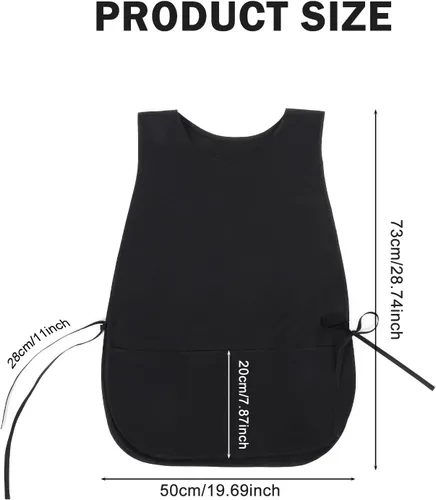 Vista 2 de Tucnoeu Delantal de zapatero unisex con 2 bolsillos, delantal ajustable resistente al agua y al aceite, delantal artístico para el trabajo