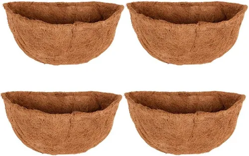 Vista 5 de 1 forros de coco de 18 pulgadas para macetas semicirculares, medio círculo, fibra de coco de repuesto para cestas colgantes de pared, 1 unidad