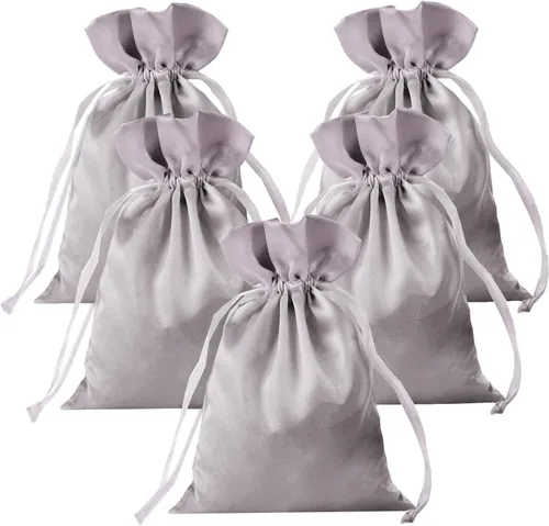 Vista 8 de 35 Piezas Bolsas de Regalo de Satén Beige de 5 x 7 Pulgadas - Bolsas de Baby Shower - Bolsas de Favores de Boda - Bolsa de Tela con Cordón - Bolsas
