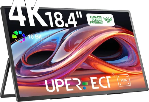 Vista 10 de UPERFECT Monitor portátil 4K 120HZ QLED de 17.3 pulgadas Monitor de juegos de 0.1 ms, 500 Nits 3840 * 2160 UHD 100% DCI-P3 USB-C y HDMI