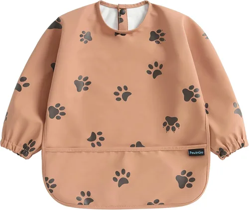 Vista 9 de Weaning Bib with Long Sleeves & BLW, Soft and Skin-Friendly