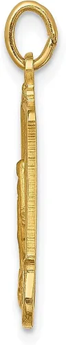 Vista 2 de Collar con dije de medalla milagrosa de oro amarillo de 14 quilates con marco rectangular sólido joyería fina religiosa para mujeres regalos