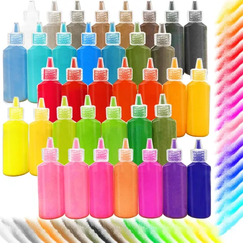 Vista 8 de Dshengoo Paquete de 12 arenas de juego coloridas, 8 libras para manualidades, kit de arte de arena, recarga sensorial a granel para niños, Navidad