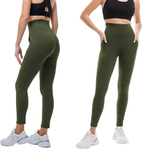 Vista 3 de Ipletix Leggings con bolsillos para mujer, leggings de cintura alta, suaves, no se transparentan, pantalones de yoga para entrenamiento