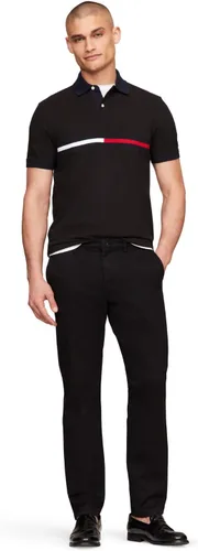 Vista 3 de Tommy Hilfiger Polo de manga corta para hombre con estampado de bandera de piqué de algodón en ajuste personalizado