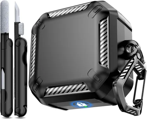 Vista 10 de RFUNGUANGO para Samsung Galaxy Buds 2 Pro/Buds Pro/Buds Live/Buds 2 Case Cover/Galaxy Buds FE (2023), funda militar de fibra de carbono