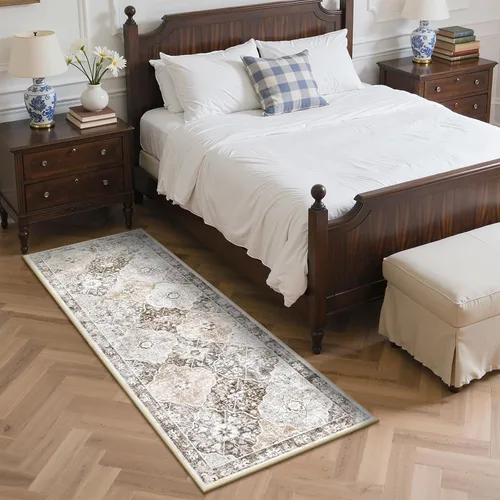 Vista 3 de Ileading Alfombras lavables para pasillo, 2 x 6, antideslizantes, para entrada, cocina, baño, dormitorio, lavandería, sala de estar, alfombra larga
