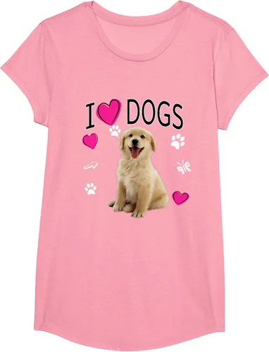 Vista 98 de Camiseta I Love Dogs - Camiseta Golden Labrador retriever, Azul Negro