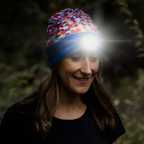 Vista 19 de Gone For a Run Gorros y diademas reversibles con forro polar LED para correr 3 modos de luz