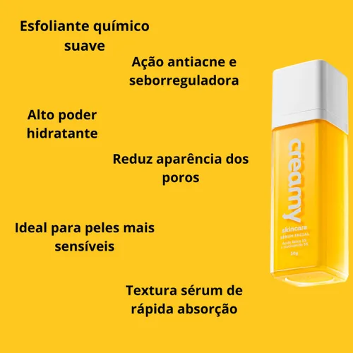 Vista 4 de Suero hidratante cremoso al 5% para el cuidado de la piel, exfoliante facial hidratante con 5%, 5% niacinamida e Hypskin, suero facial para piel