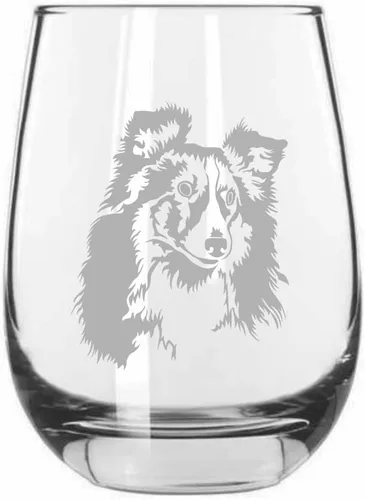 Vista 144 de Shar Pei (chino) - Vaso de vino sin tallo grabado para perro, 15.25 onzas