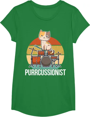 Vista 52 de Funny Percussion Drummer Drumming Drums Saying I Kitten Cat Camiseta, Negro, S