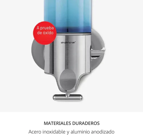 Vista 5 de Simplehuman Surtidores de pared de acero inoxidable, dispensador de champú y jabón.