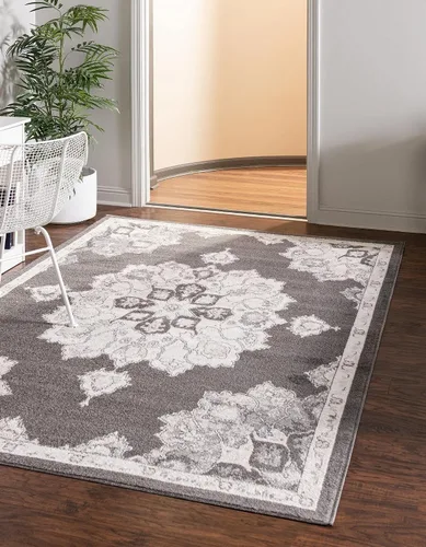 Vista 16 de Unique Loom Parker Collection - Alfombra de área Kokulu (2 x 3 pies, rectangular, aguamarina/beige)