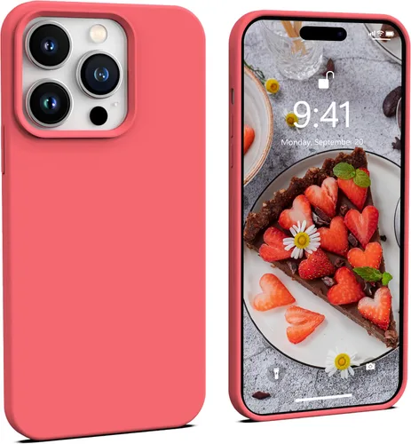 Vista 22 de IceSword Funda compatible con iPhone 14 Pro Max, color azul bebé, funda de silicona líquida, delgada, suave, antiarañazos, bonita luz azul pastel