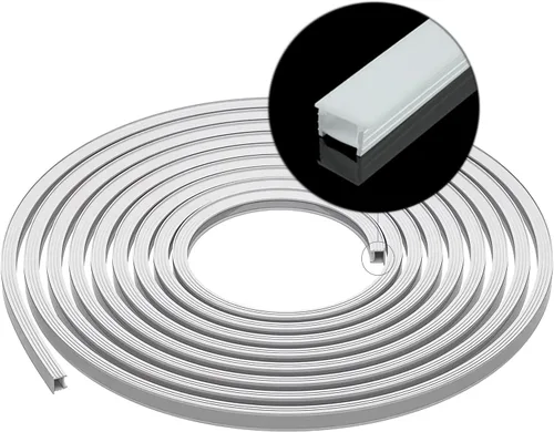 Vista 9 de JARBIH 16.4Ft/5M Silicone Led Channel System, Flexible Tube for DIY Neon Light, U Shape Tube for 5mm Strip Lights Installation, Suitable for
