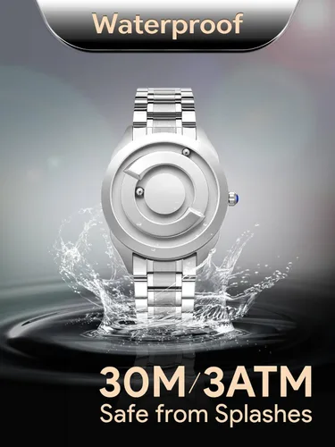 Vista 5 de EUTOUR Reloj de pulsera para hombre, magnético, minimalista, unisex, de acero inoxidable